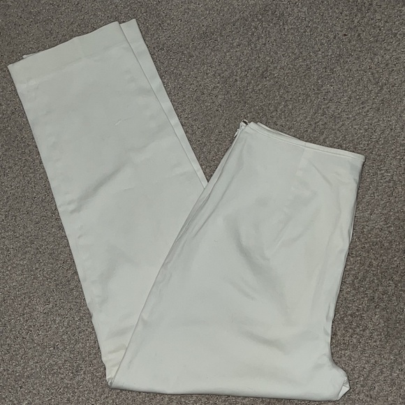 Ann Taylor stretch Sz 4 white side zipper ankle crop pants - Picture 5 of 6